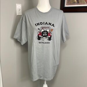 Life is Good Indiana University IU mens short sleeve tshirt Gray Size Medium NWT